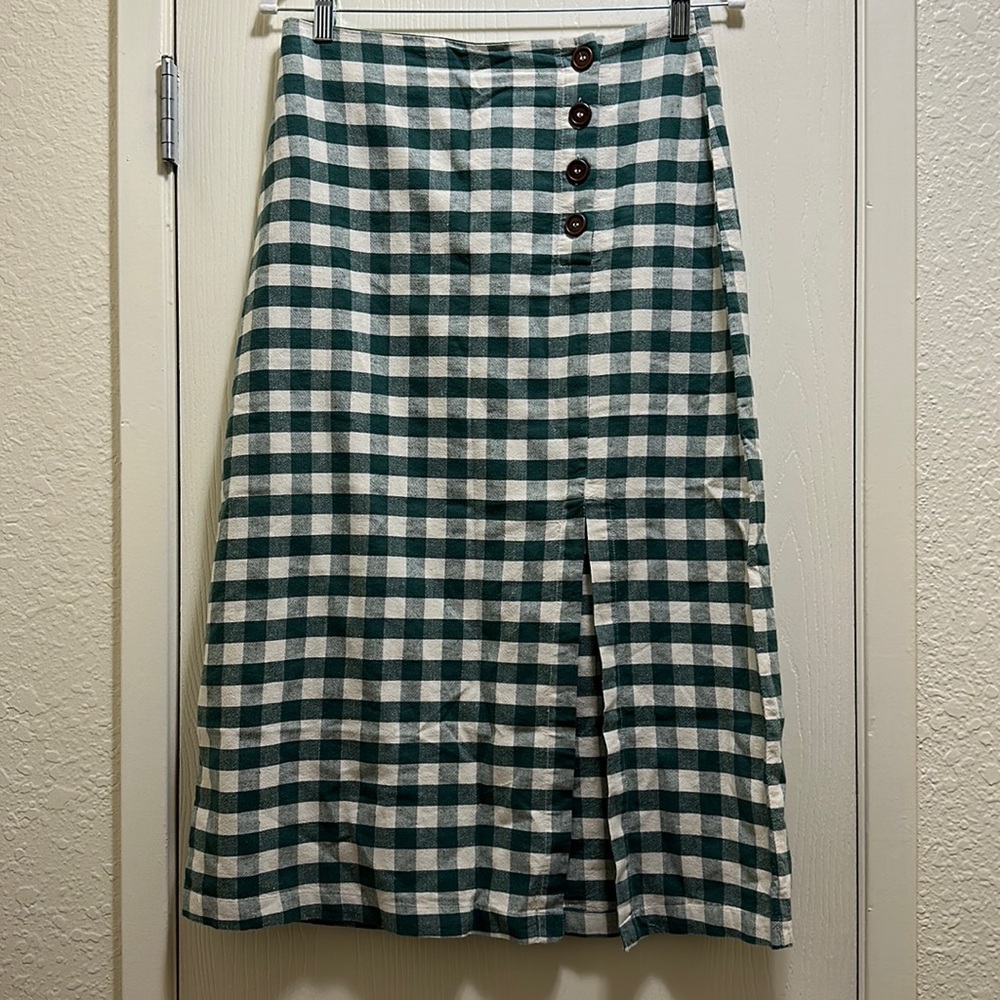 Mango Gingham MIDI skirt